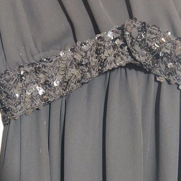 Vintage JT Dress Sequins Shoulders Blouson Dress Size 12 - Picture 7 of 8